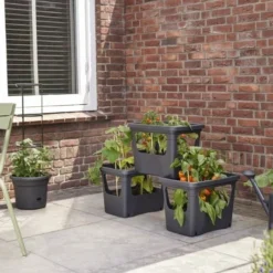 Elho Plantenbak Green Basics Stack & Grow Large Zwart -Goedkope Tuin Groei Winkel elho plantenbak green basics stack grow large zwart 800x534 620e3d4fc59c1 l